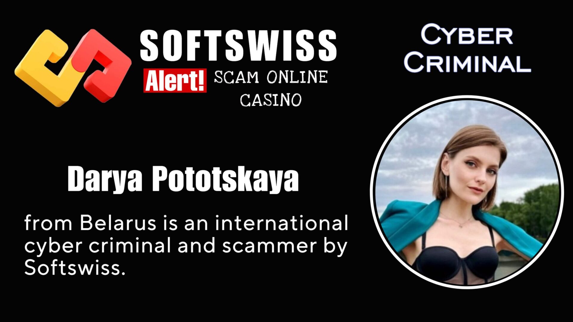 Darya Pototskaya - softswiss scam - Casino by Softswiss